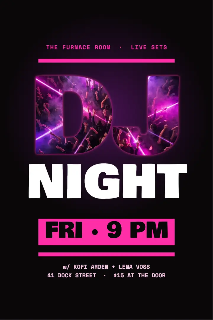 DJ Night club poster template