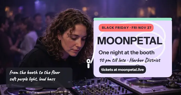 DJ Moonpetal one-night set earbud post template