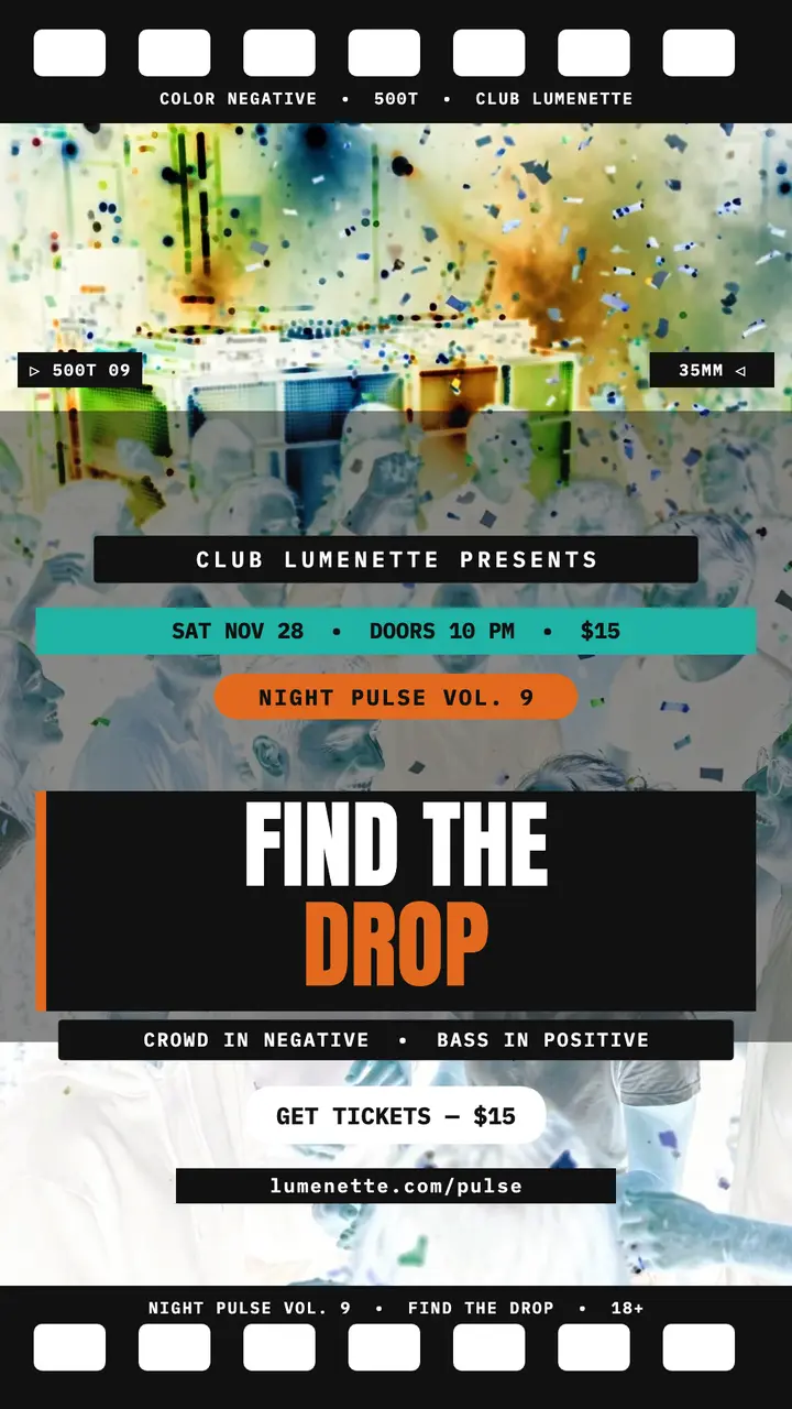 Night Pulse DJ night negative story: dj night story template