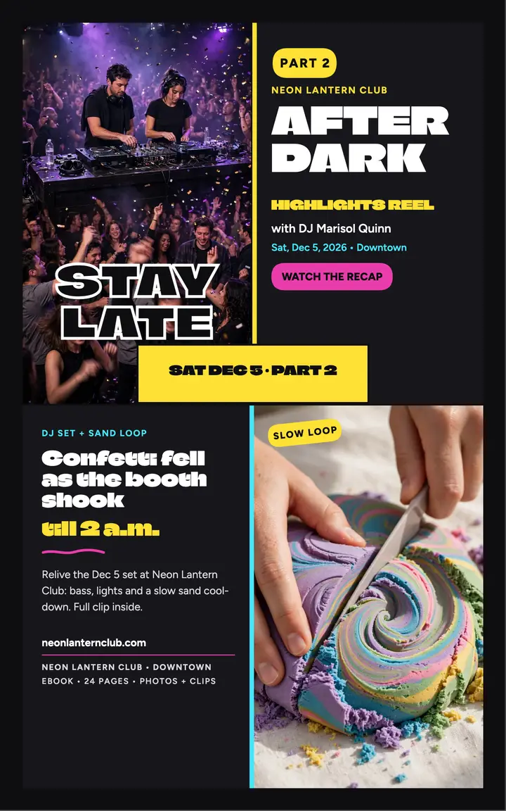 Neon Lantern DJ night Part 2 recap cover template
