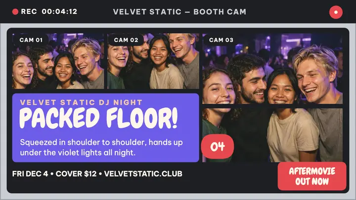 Velvet Static DJ night webcam thumbnail template