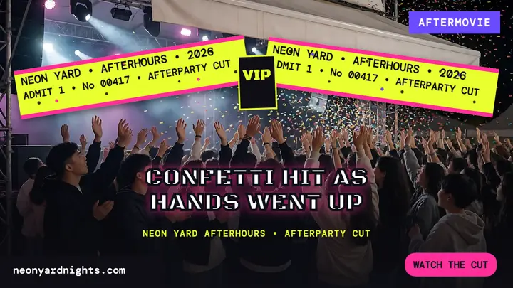 Neon Yard afterhours confetti thumbnail template
