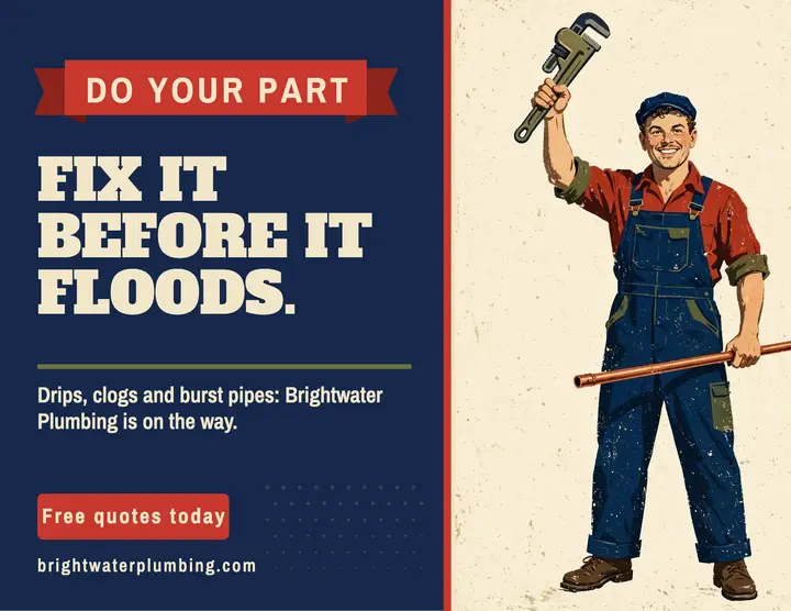 Brightwater Plumbing do your part flyer template