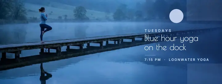 Loonwater Yoga blue hour dock class cover template
