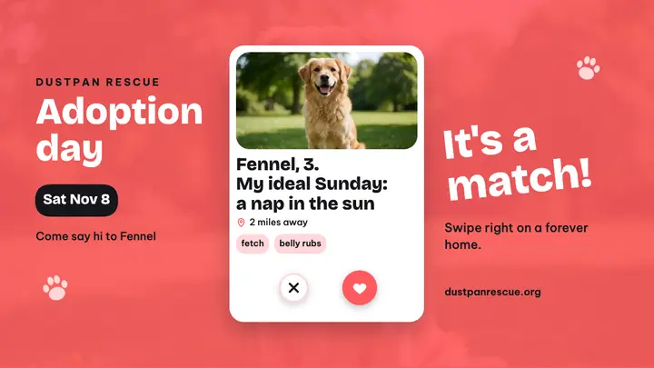Fennel adoption day dating profile card thumbnail template