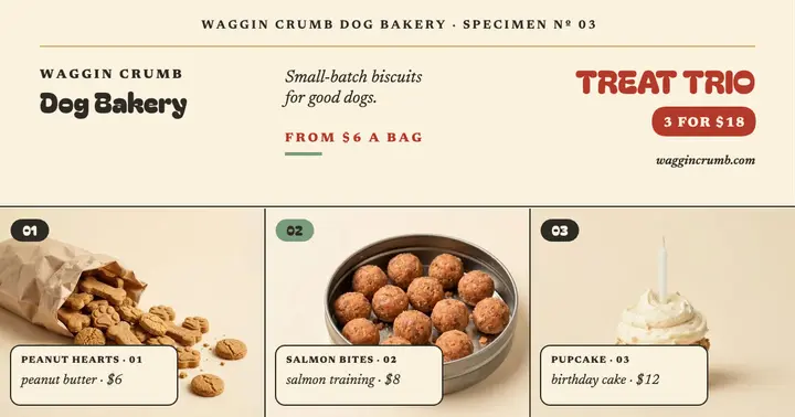Waggin Crumb biscuit trio post template