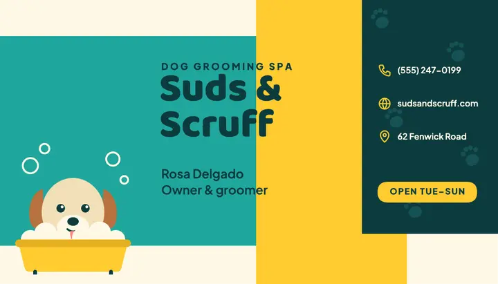 Dog groomer card template