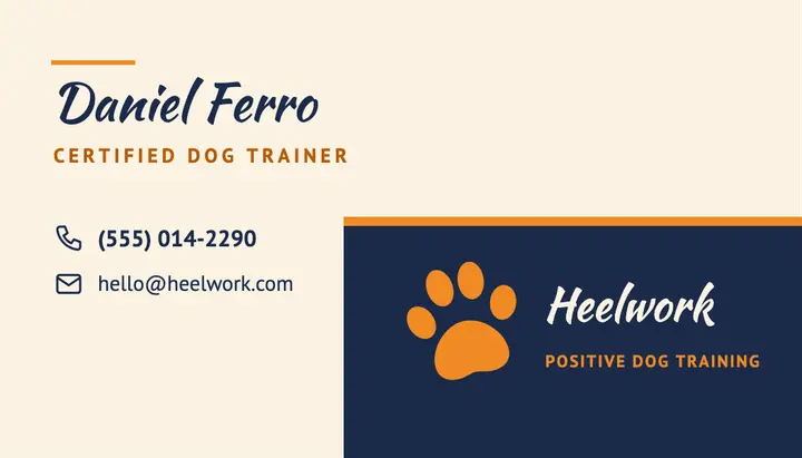 Dog trainer card template