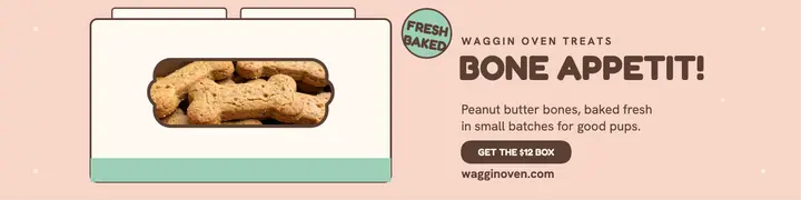 Waggin Oven dog treat box banner: dog treat shop banner template