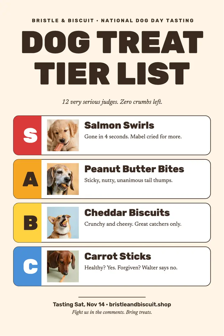 Bristle and Biscuit treat tier poster template