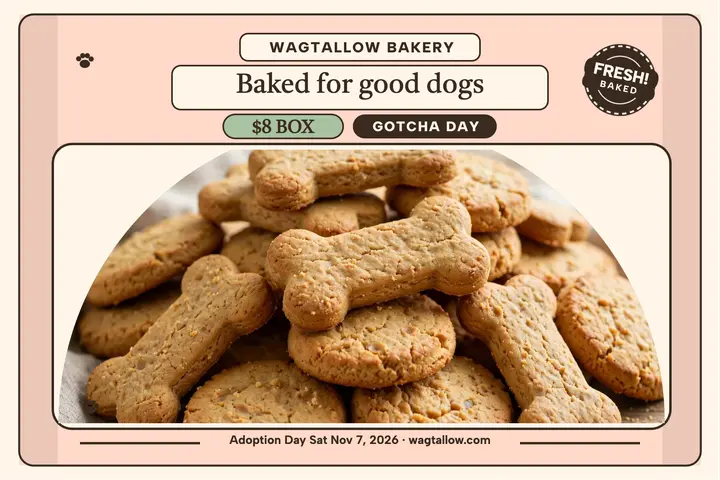 Wagtallow Bakery treat box postcard template