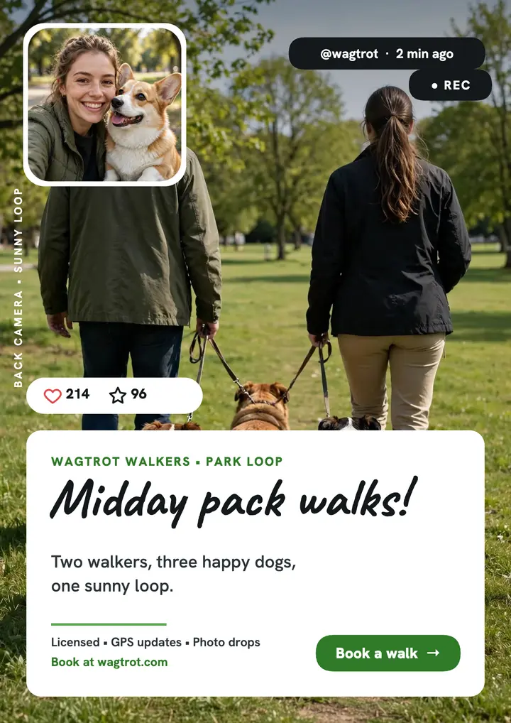 Wagtrot Walkers pack walks flyer template