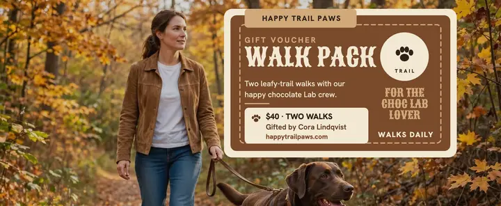 Happy Trail Paws walk pack voucher template