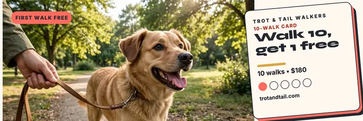 Trot and Tail dog walk loyalty header template