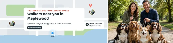 Trotter Tails map banner, Maplewood walks template