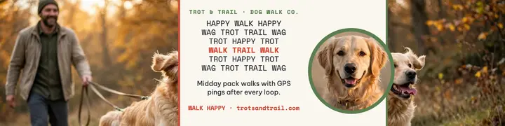 Trot and Trail concrete dog walking banner template