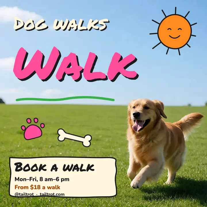 Tailtrot Walkers dog walking post template