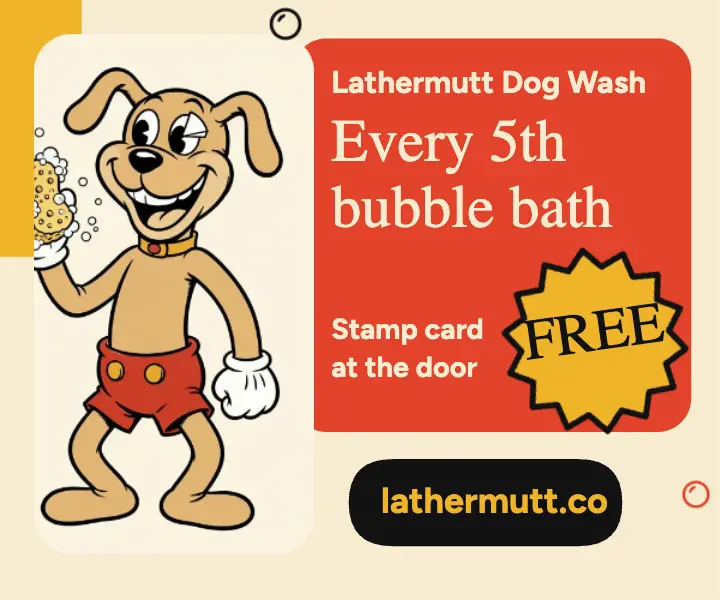 Lathermutt Dog Wash every 5th bubble bath free ad template