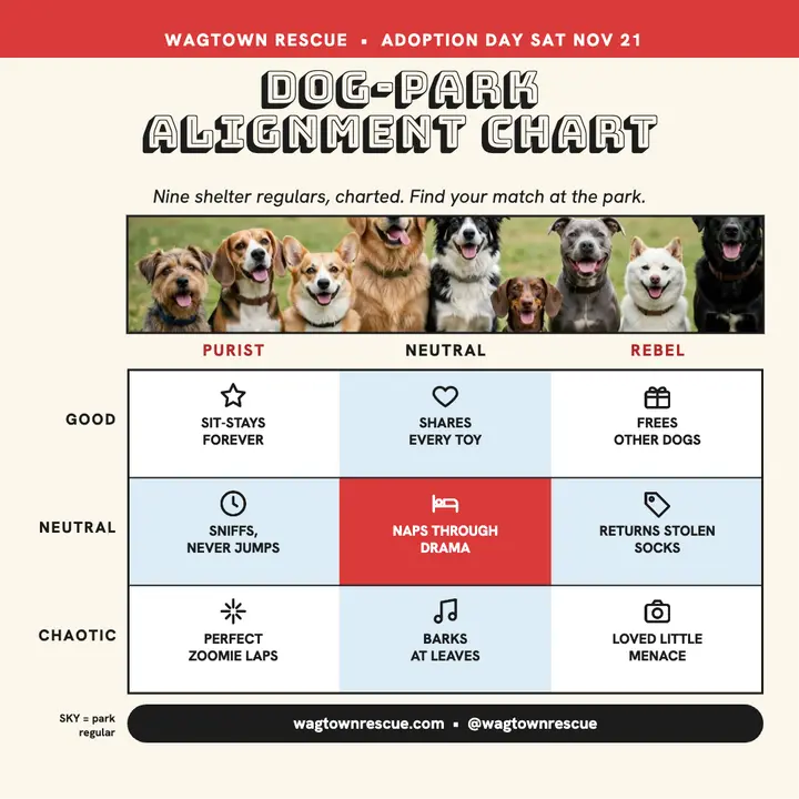 Wagtown dog-park alignment chart post template