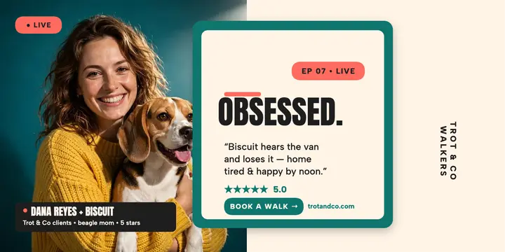 Dog walker client spotlight confessional post template
