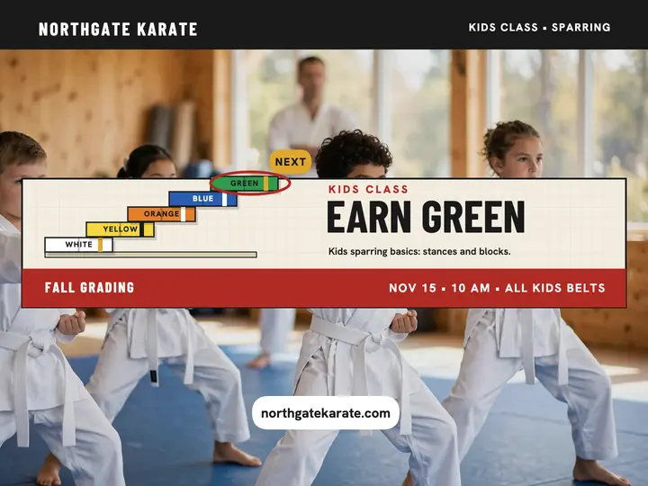 Northgate Karate belt ladder grading slide template