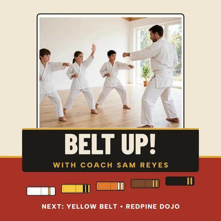 Belt Up kids karate podcast cover template