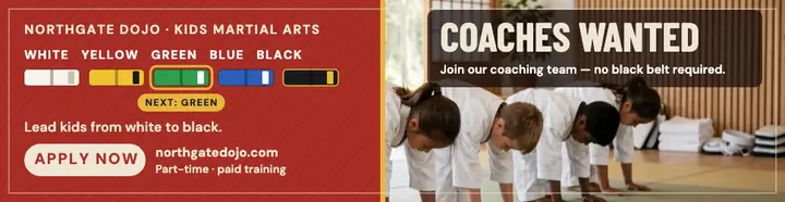Northgate Dojo coaches wanted billboard: dojo coaches wanted billboard template