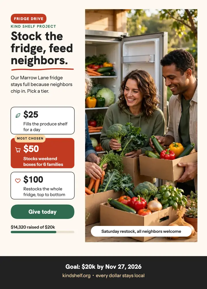 Kind Shelf fridge drive tiers template