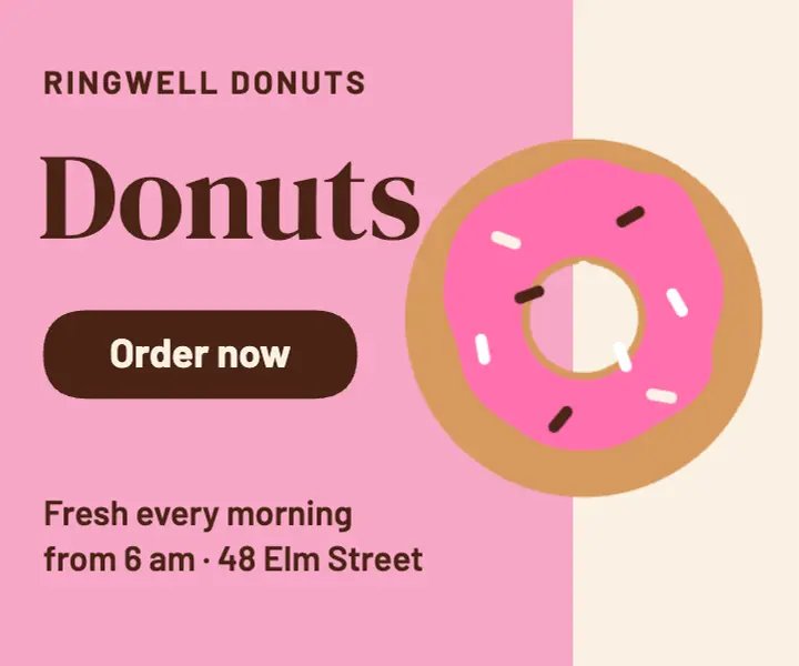 Donuts, fresh daily template