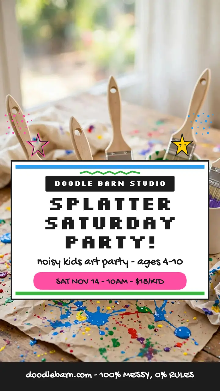 Doodle Barn splatter party story template