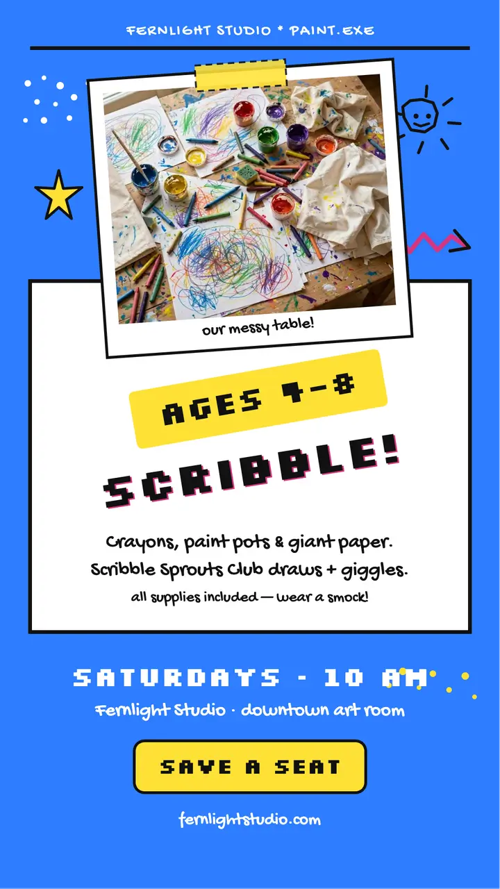 Scribble Sprouts Saturday doodle club story template