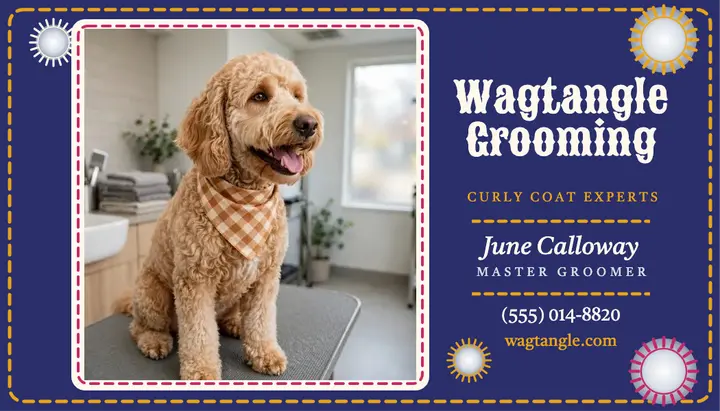 Wagtangle groomer card, doodle template