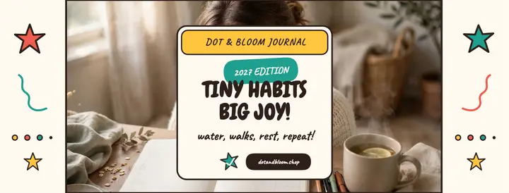 Dot and Bloom habit journal doodle cover template
