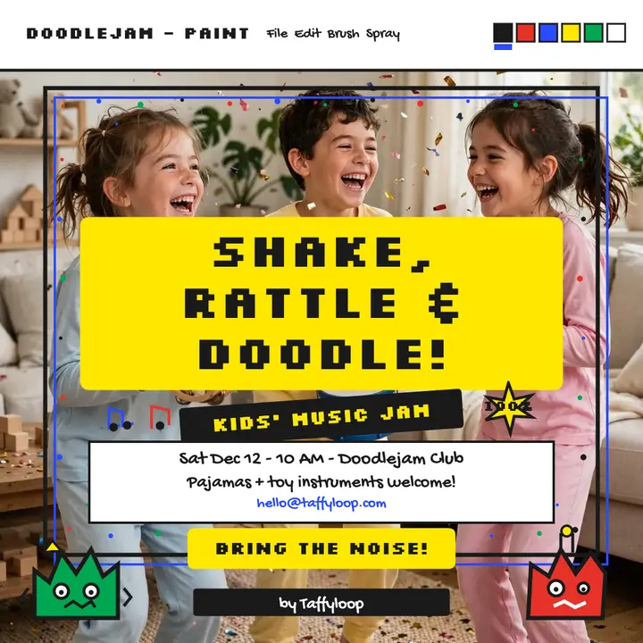 Doodlejam kids music jam square post template