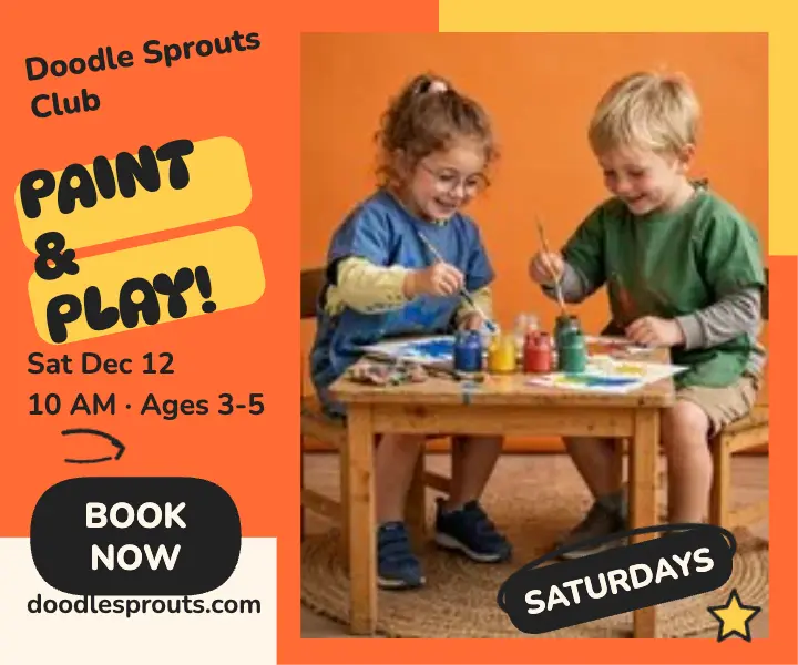 Doodle Sprouts Saturday art playgroup ad template