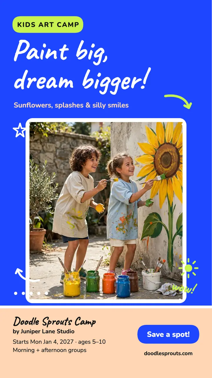 Doodle Sprouts paint camp story template