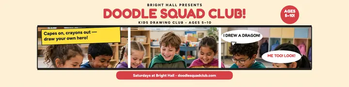 Doodle Squad kids drawing club banner template