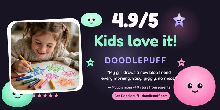 Doodlepuff app review, blob friends template