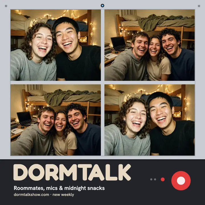 Dormtalk dorm webcam podcast cover template