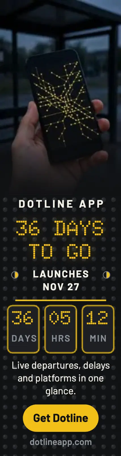 Dotline transit app launch countdown ad template