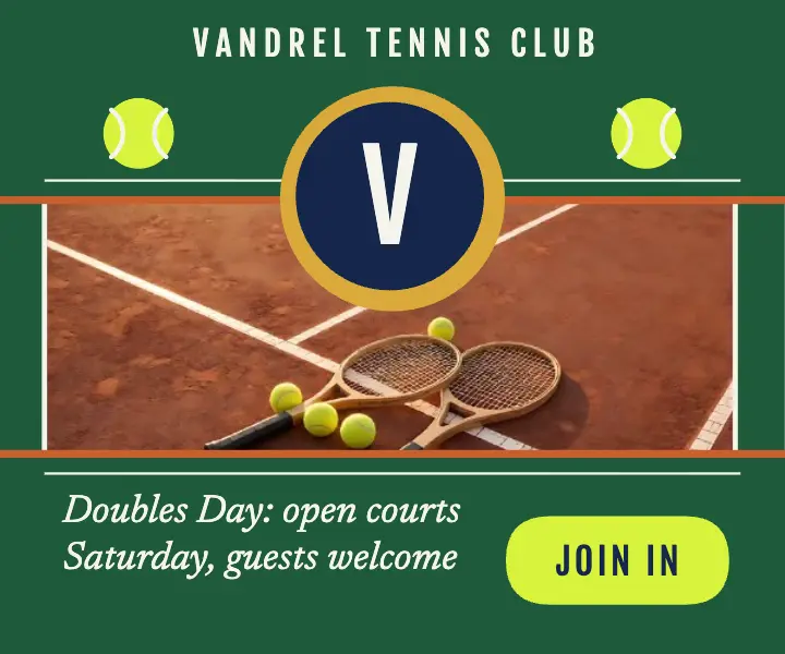 Vandrel Tennis Club doubles day ad template
