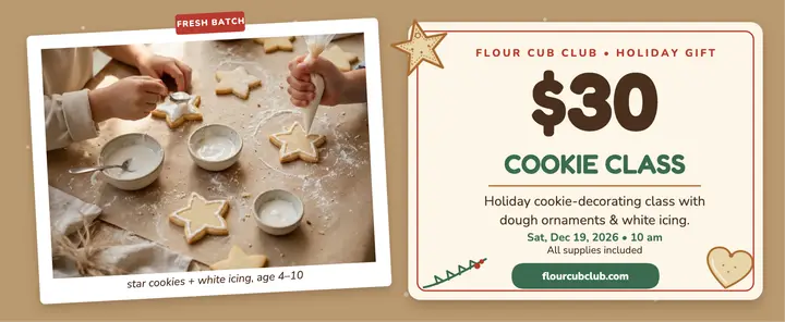 Flour Cub Club cookie class voucher template