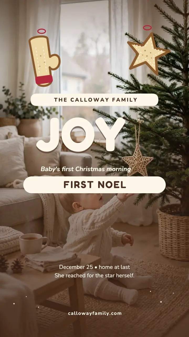 Calloway baby first Christmas dough story template