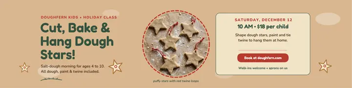 Doughfern Kids dough star workshop banner: ornament workshop banner template