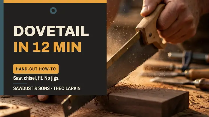 Dovetail workshop thumbnail, Sawdust and Sons template
