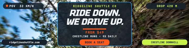 Ridgeline downhill shuttle POV billboard template