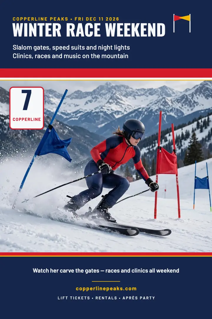Copperline Peaks downhill race poster template