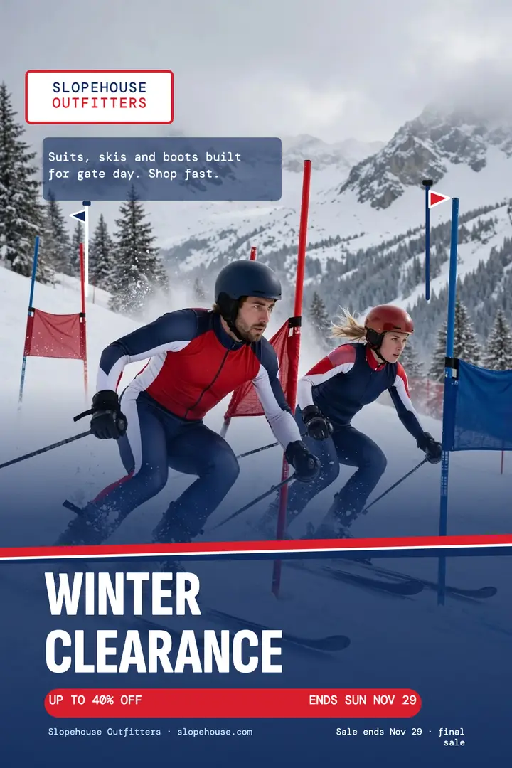 Slopehouse winter clearance race poster template