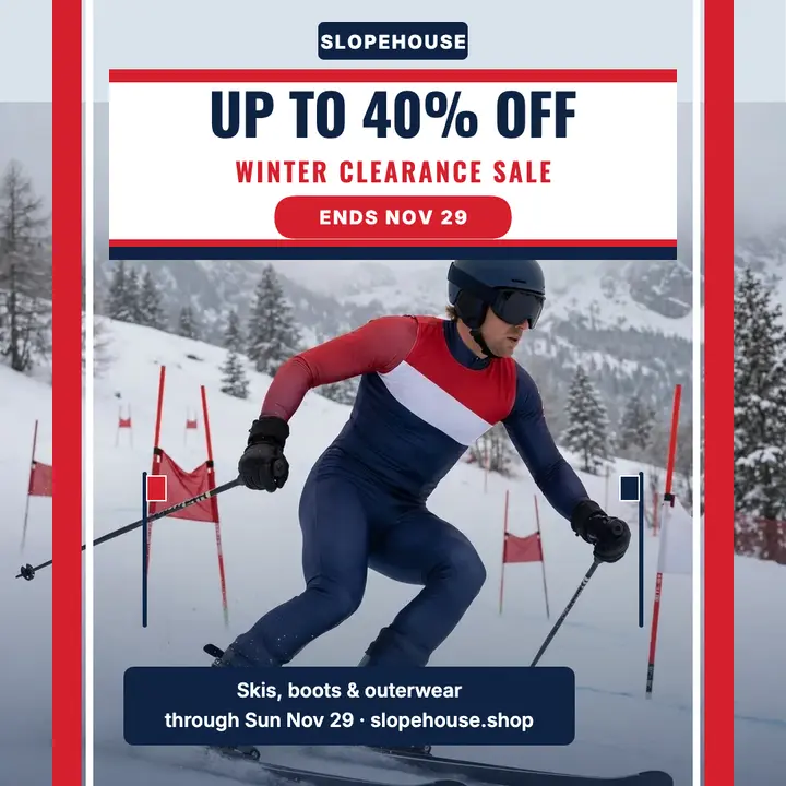 Slopehouse winter clearance sale post template