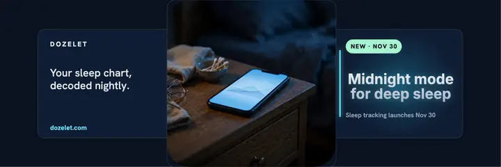 Dozelet sleep launch header: sleep app launch header template
